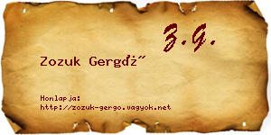Zozuk Gergő névjegykártya